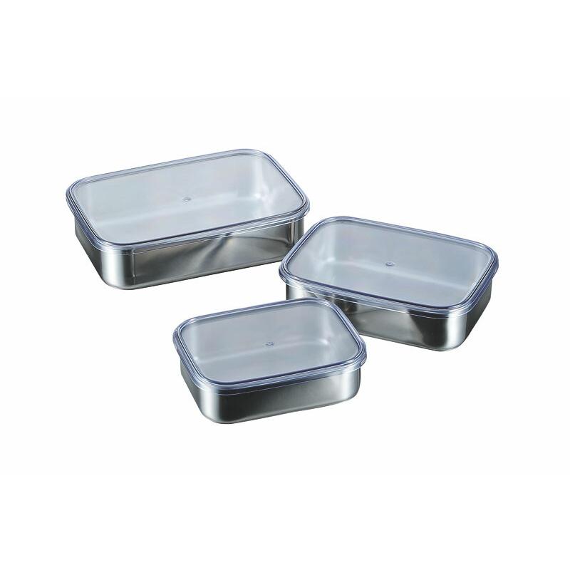 （まとめ買い）寿金属工業 18-8キッチンバット ABS樹脂蓋付 中 〔×3〕