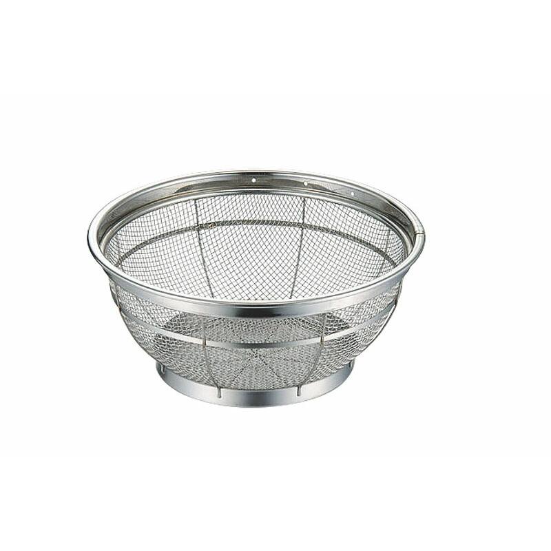 （まとめ買い）本間冬治工業 BK 18-8F型ザル荒目 33cm 〔×3〕