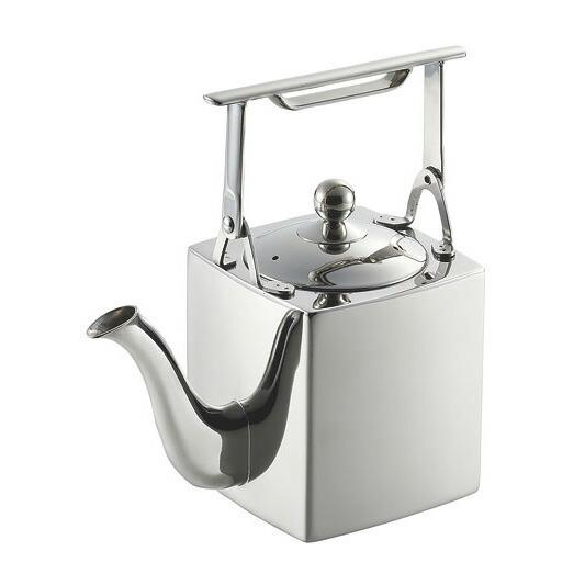 カンダ 燕舞 18-8角型シノアポット 茶漉網、氷用中子付