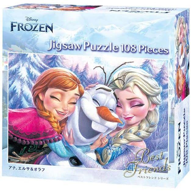テンヨー ジグソーパズル 108ピース D-108-030 アナ、エルサ&オラフ 6 