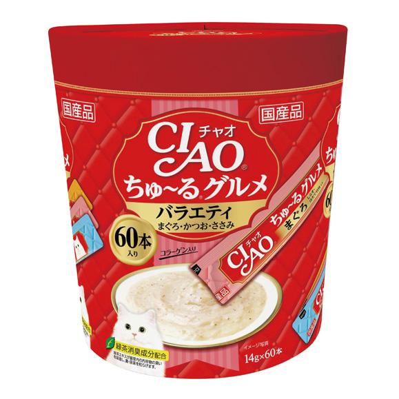 （まとめ買い）いなばペットフード CIAO ちゅ〜るグルメ バラエティ 14g×60本 SC-138 猫用 〔×3〕