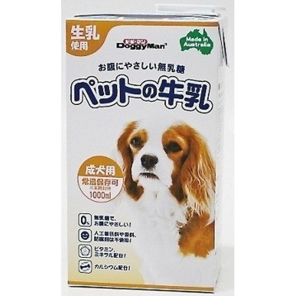 （まとめ買い）ドギーマン 犬用ミルク ペットの牛乳 成犬用 1L 〔×6〕 ミルク