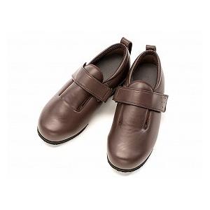 徳武産業 あゆみシューズ 介護靴 外出用 ダブルマジックIII 合皮 外出用 3E 茶 両足4Lサイズ 1316