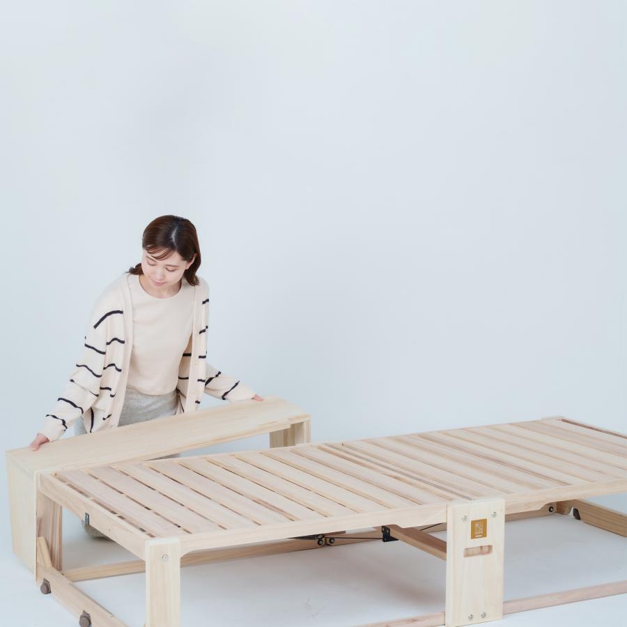 桐らくねプレミアム専用オプション品] 日本製 折りたたみベッド