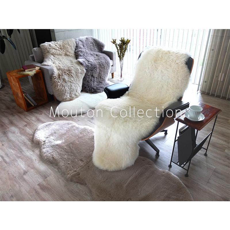 【日本製】ニチロ製　ムートン 羊毛ふわふわラグ　 約120cm x ６0cm A ムートン ラグ 1.5匹物 60×120cm 高級 羊毛 ラグマット ニチロ 短毛