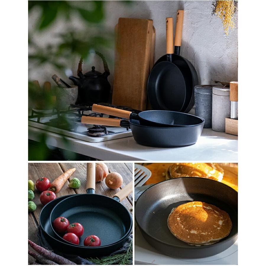 apide（アピデ） フライパン 28cm IH対応 片手鍋 チタン＆ダイヤモンド コーティング TIDA ククナ 浅型 7層コーティング ...