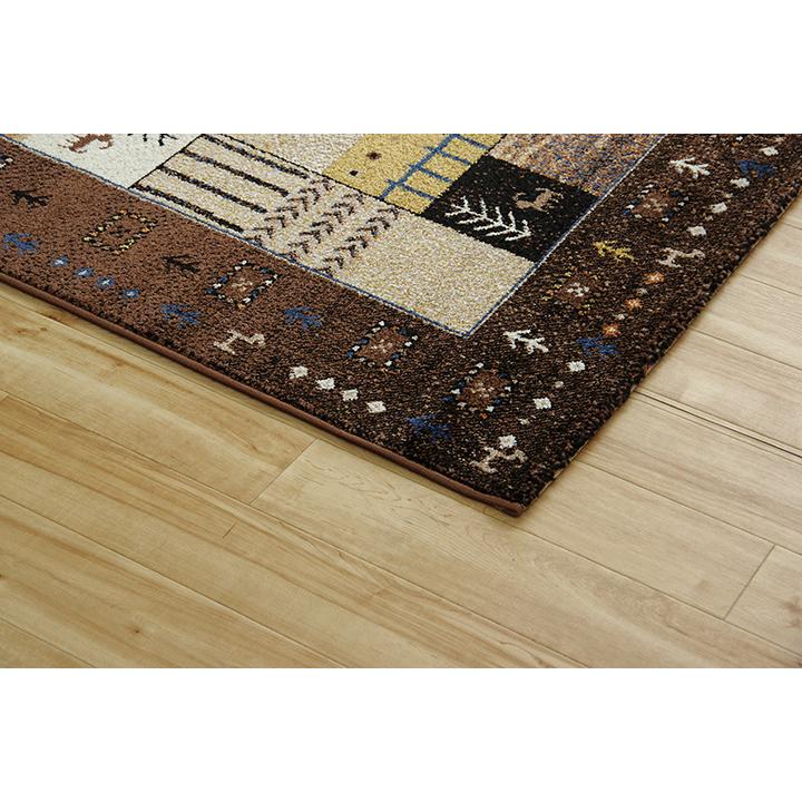 ラグ カーペット ラグマット 絨毯 キリム柄 玄関マット センターラグ イビサ 200×250cm 約3畳 抗菌防臭 ホットカーペット対応 床暖房対応 ikh メーカー直送_17