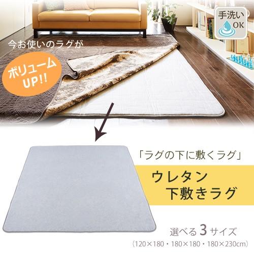Gre-One ラグの下に敷くラグ 120×180cm 1.5畳対応サイズ ウレタンラグ 