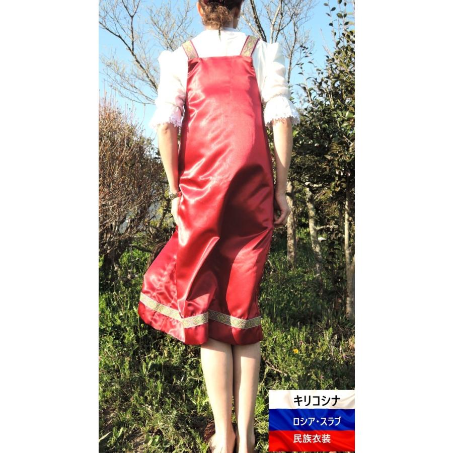 レディース　サラファン　ロシア　ウクライナ　「赤いサラファン　収穫の神」　｜kirikoshina｜06