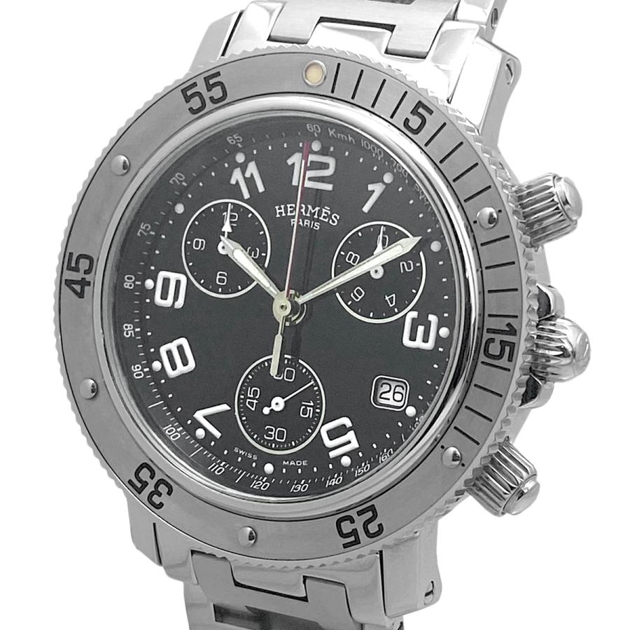 HERMES エルメス クリッパー ダイバー クロノグラフ デイト メンズ  