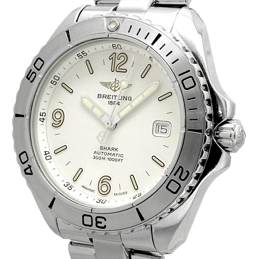 ブライトリング シャーク デイト 自動巻き オートマ A17605 メンズ 白  