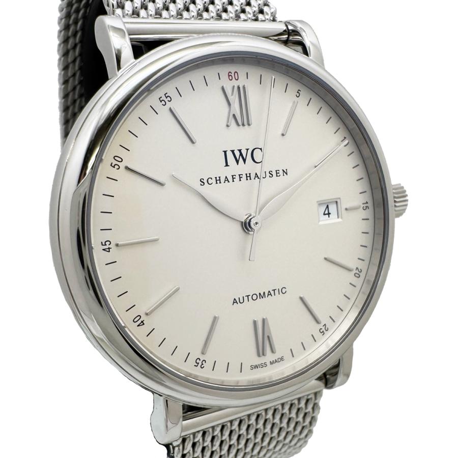 ポートフィノ IWC 自動巻き オートマ デイト メンズ シルバー文字盤