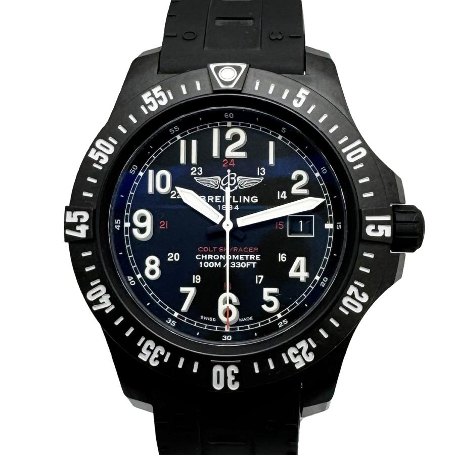 BREITLING ブライトリング X74320E4 コルトスカイレーサー 黒文字盤 デイト ブライトライト×ラバー/QZ クォーツ 腕時計 コルト ブライトリング スカイレーサー デイト クォーツ QZ メンズ