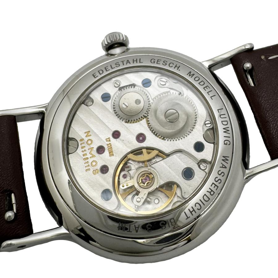 ノモス ラドウィッグ35 手巻き メンズ スモールセコンド 裏スケ LD1A2W2 NOMOS LUDWIG シルバー文字盤 ラドウィッグ 箱 保証書付きの画像