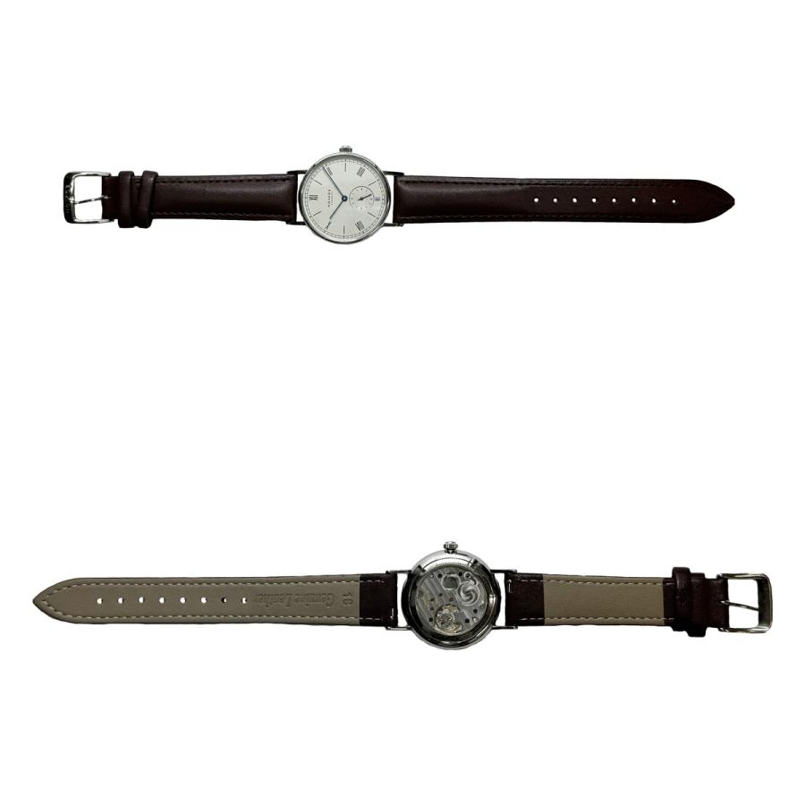 ノモス ラドウィッグ35 手巻き メンズ スモールセコンド 裏スケ LD1A2W2 NOMOS LUDWIG シルバー文字盤 ラドウィッグ 箱 保証書付きの画像