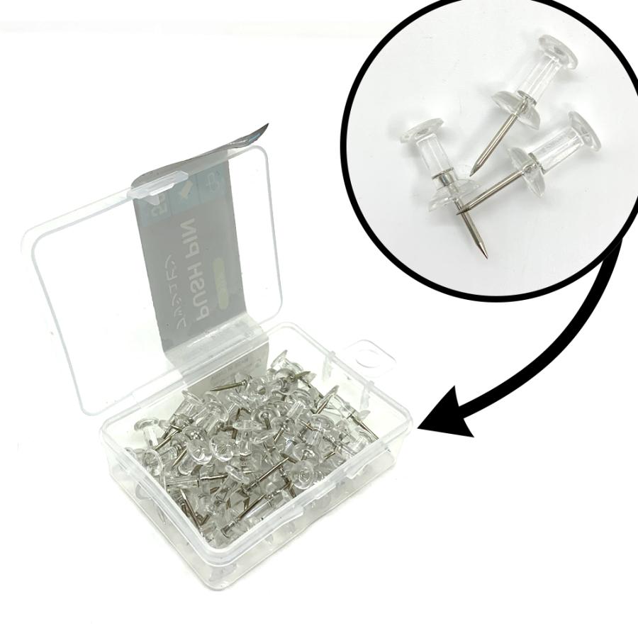 クリアプッシュピン 50p 画鋲 押ピン 50本入 100円均一 きりん 通販 Yahoo ショッピング