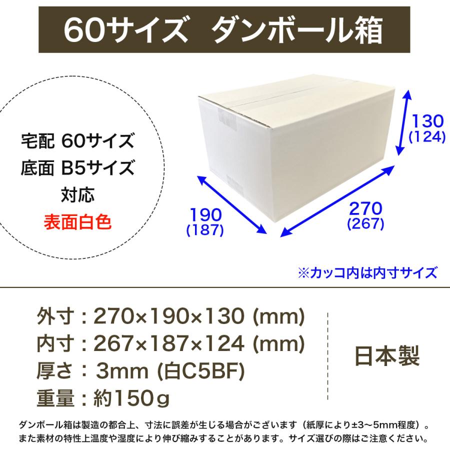 桐パック 段ボール 白 ダンボール箱 60サイズ B5 国産 30枚セット