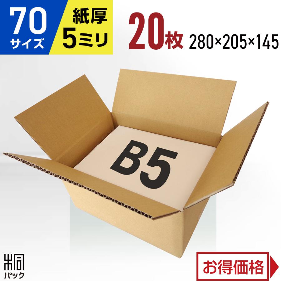 桐パック 段ボール ダンボール箱 70サイズ 宅配80サイズ B5 国産 20枚