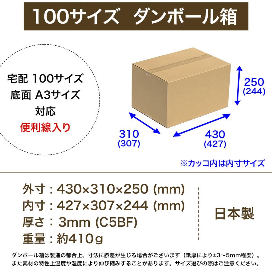 桐パック 段ボール ダンボール箱 100サイズ A3 高さ変更 国産 30