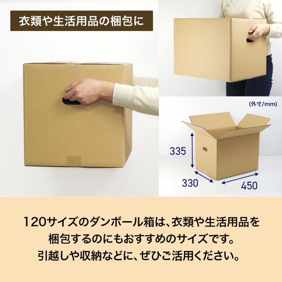 桐パック ダンボール 引っ越し ダンボール箱 120サイズ 手掛け穴付き