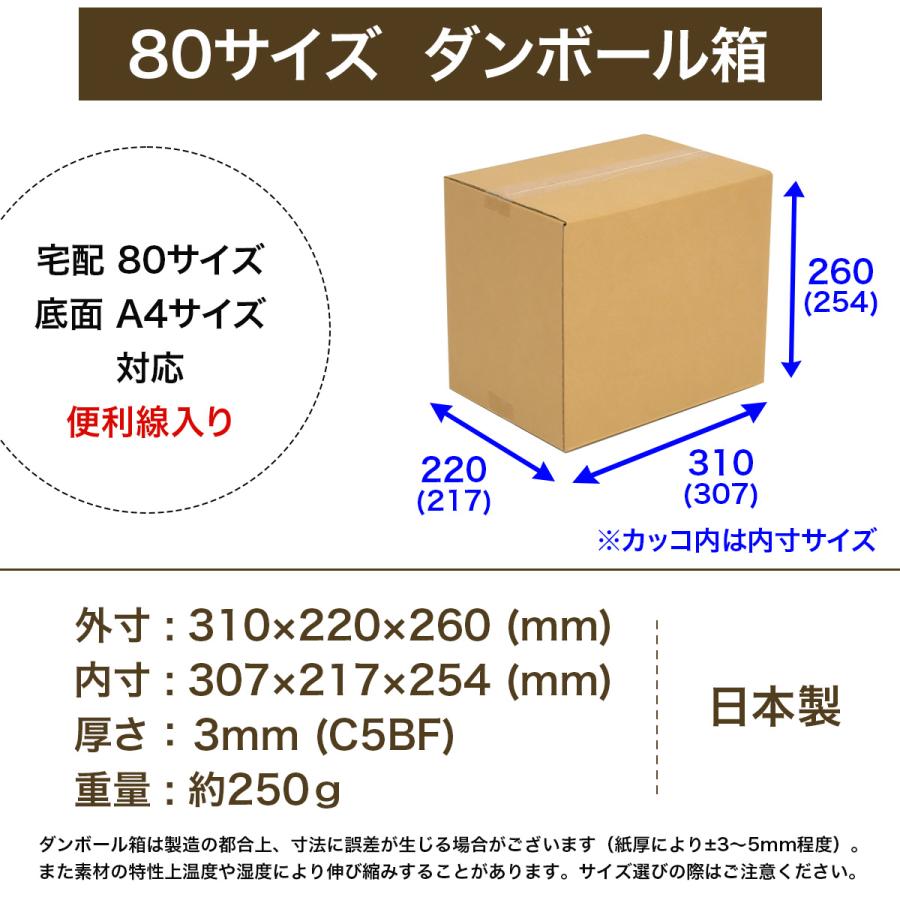 桐パック ダンボール 段ボール箱 80サイズ A4 国産 20枚セット