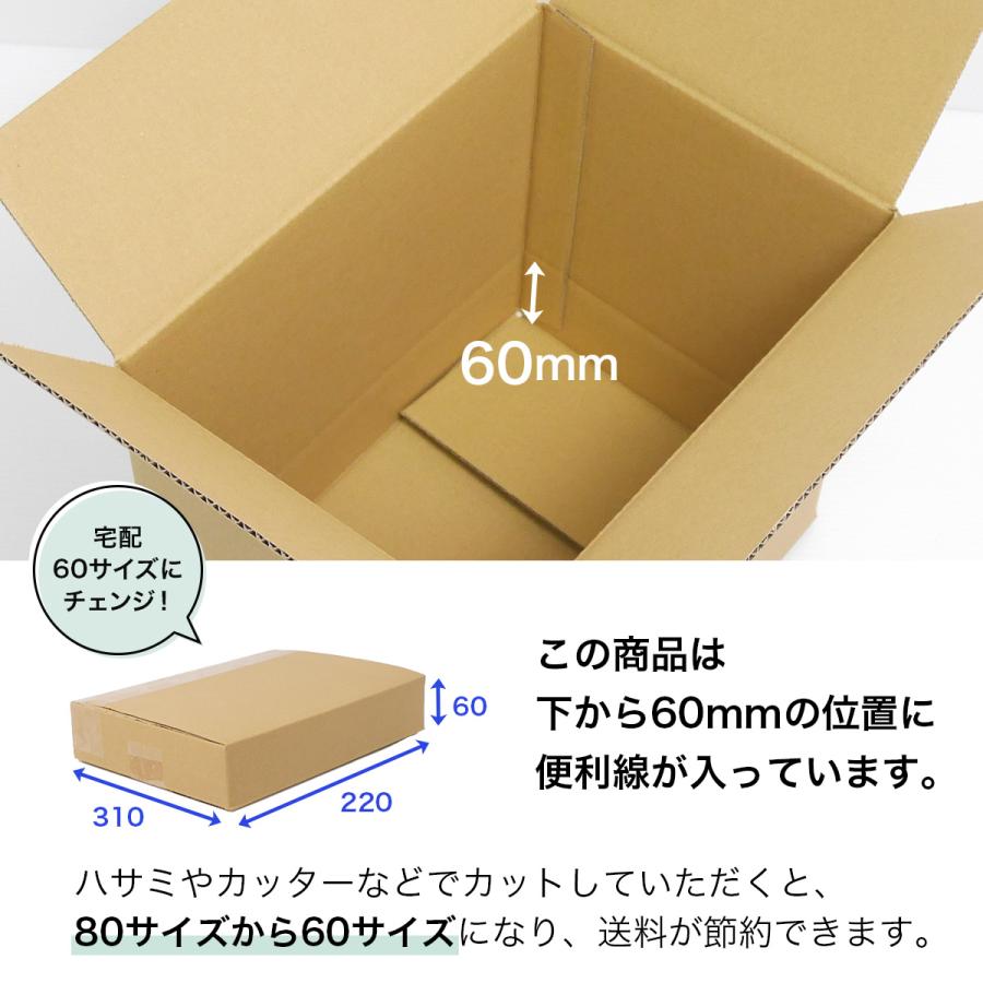 桐パック ダンボール 段ボール箱 80サイズ A4 国産 70枚セット 高さ