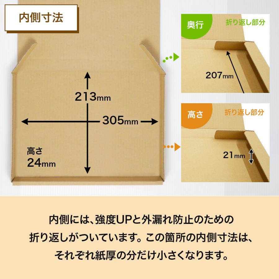 桐パック ネコポス 箱 3cm 段ボール A4対応 100枚セット ゆう