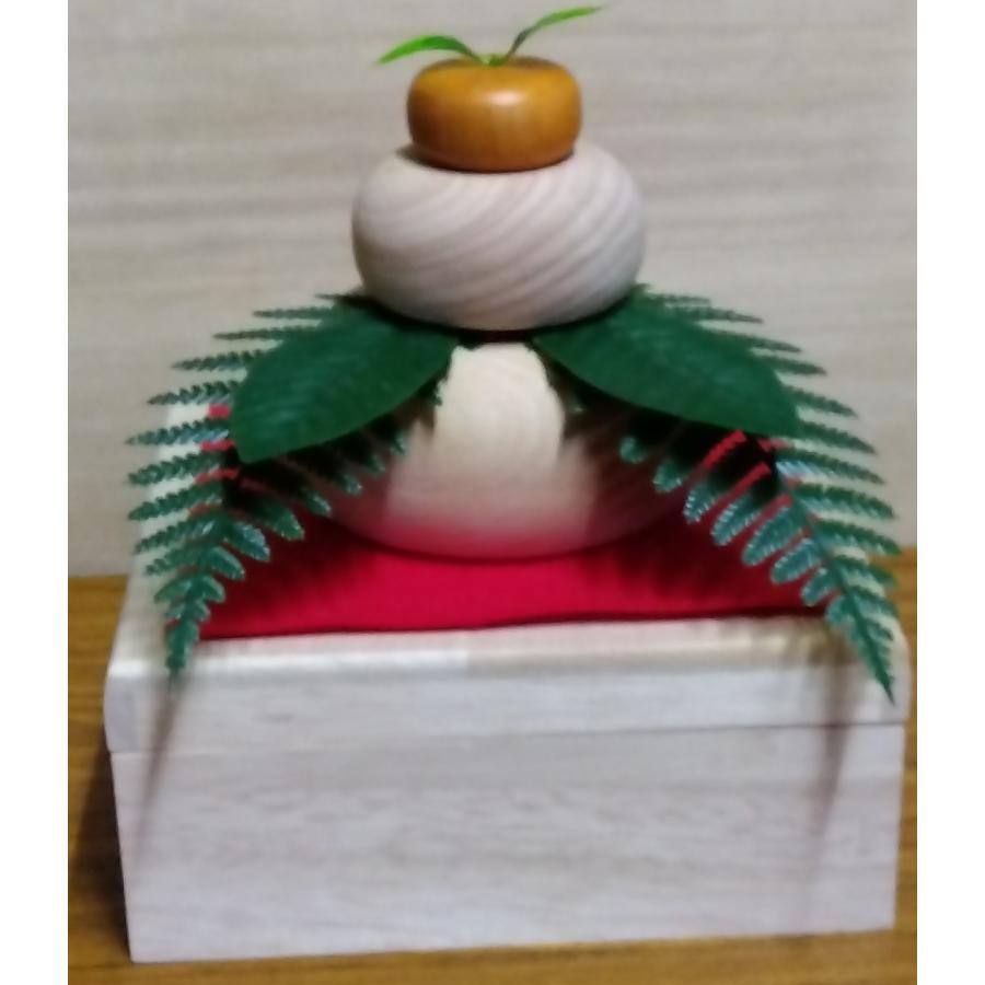 鏡餅 木製 正月飾り 置物 木製鏡餅・木箱付 商品番号 k-kagami : 桐