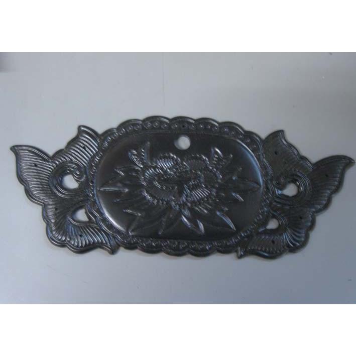 金具DIY鍵座化粧座牡丹鍵座・時代色商品番号k-TY82 : 桐箪笥専門の