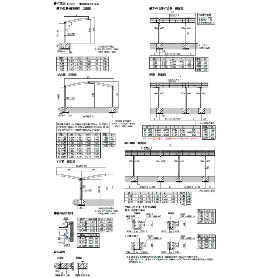 【商品のみ】 LIXIL リクシル ネスカR 1台用 基本 30-50型 ロング柱 H25 ポリカーボネート屋根材使用