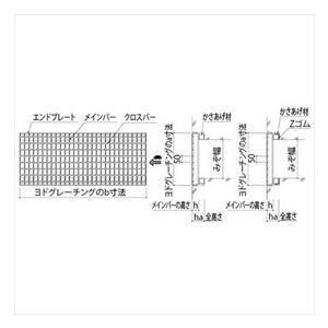 個人宅配不可　法人様限定　ヨドコウ　ヨドグレーチング　かさあげみぞぶた（国土交通省型）　荷重：T14　KBH56h65-3　ノンスリップセーファー