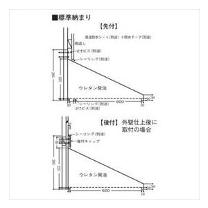 岩井工業所 アプローチ 本体600（先付後付共用） ステンレス製 600×1470 『ひさし』_2