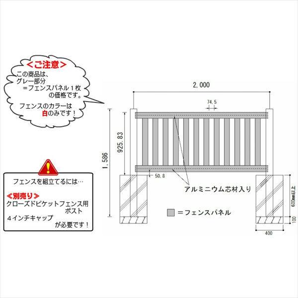 スプレッドイーグルズ　クローズドピケットフェンス　CL1-3H65W　＊本体1枚の価格です　『樹脂フェンス　柵』 【輸入住宅】