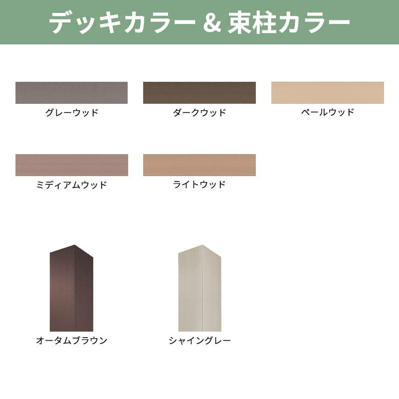 LIXIL リクシル 人工木ウッドデッキ 樹ら楽 プレーンタイプ 2.0間（3650mm） × 7尺（2128mm） 幕板Bセット 束柱Bタイプ（調整） ロング束柱（373〜1000mm）_9
