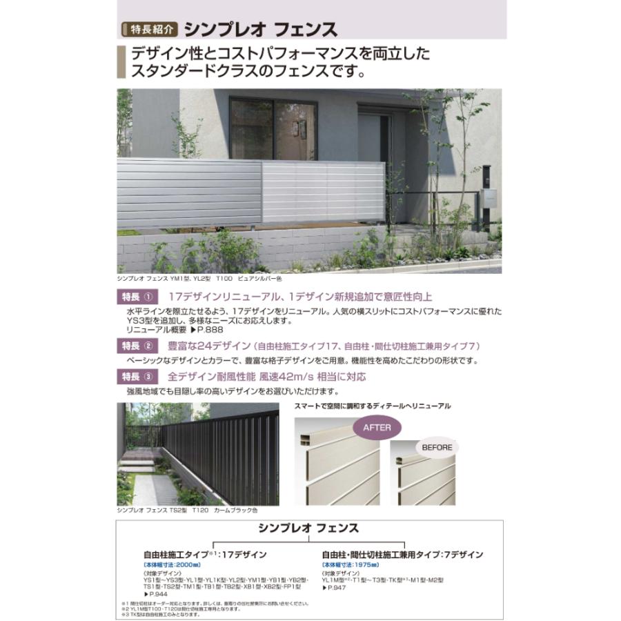 YKKAP YKK シンプレオフェンス FP1型 ポリカパネル 本体 T120 H1200 高さ120cm フェンス本体のみ 『フェンス 目隠し 採光の画像
