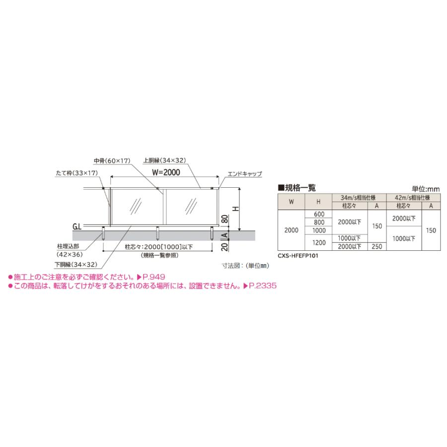 YKKAP YKK シンプレオフェンス FP1型 ポリカパネル 本体 T120 H1200 高さ120cm フェンス本体のみ 『フェンス 目隠し 採光の画像
