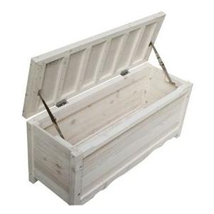 Sスタイル　木製収納庫　BB-W90WHT　物置　『小型　屋外　DIY向け』　ボックスベンチ　幅90　ホワイト