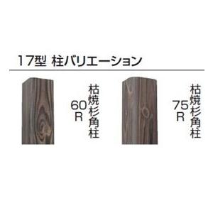 タカショー　エバーバンブーセット　エバー17型　60R角柱（両面）　エバー古竹セット　基本型（両柱）　『竹垣フェンス　柵』 古竹さび竹_2