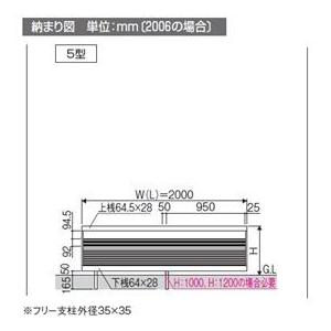 フェンス 外構 diy 目隠し 三協アルミ ニュービラフェース5型 フェンス本体 フリー支柱タイプ 2008 『アルミフェンス 柵 高さ H800ｍｍ用』の画像