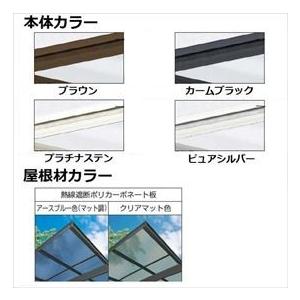 YKK 独立テラス屋根（600N／m2） レセパ 4間×6尺 標準柱（H2600） T字構造タイプ 熱線遮断ポリカ 後付け アルミ色