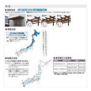 YKK サザンテラス パーゴラタイプ 2階用 関東間 600N／ｍ2 2間×7尺 熱線遮断ポリカ屋根 後付け_3