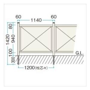 タカショー　プロラフィードパネル（M）　W1140×H940mm　『ラチス　木調フェンス　柵』