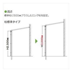 YKKAP テラス屋根 ソラリア 壁付納まり 積雪20cm 柱標準タイプ メーターモジュール 1間 × 3尺 フラット型 熱線遮断ポリカ屋根 ロング柱 単体 上から施工