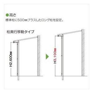 YKKAP テラス屋根 ソラリア 壁付納まり 積雪20cm 柱奥行移動タイプ メーターモジュール 3.5間 × 8尺 アール型 熱線遮断ポリカ屋根 標準柱 2連結 上から施工