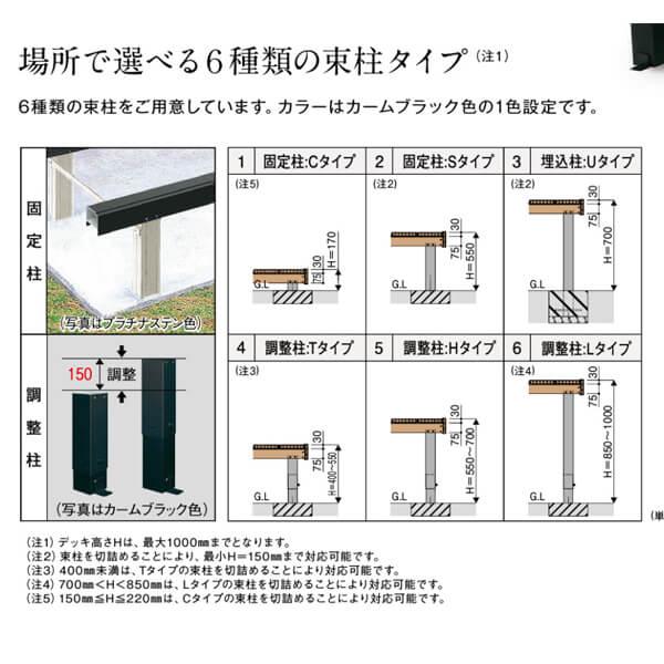 YKKAP リウッドデッキS EG 1.5間×3尺 Tタイプ(調整式) DIY キット ウッドデッキ 人工木 樹脂 木目調 リアル 腐らない 施主支給 リウッド200 EG後継の画像