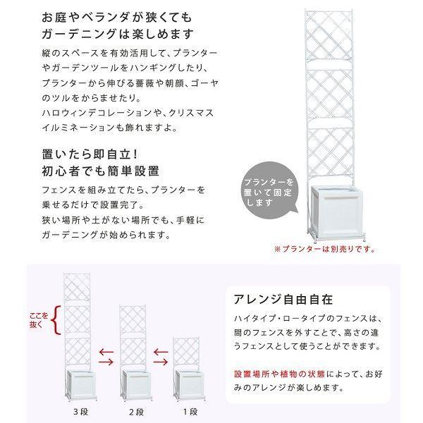 Sスタイル プランター台付フェンス ロータイプ アーガイル IF-FP006WHT ＃プランターは別売 ホワイトの画像