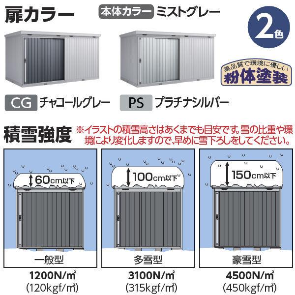 『配送は関東・東海限定』イナバ物置 FB／フォルタ大型 FB-6926H CG 結露軽減材付屋根 ハイルーフ 多雪型『屋外用中型・大型物置』 CG(チャコールグレー)_6