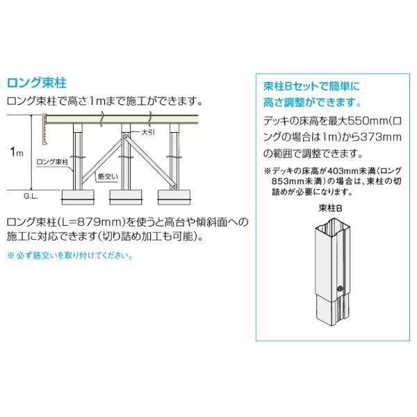 限定モデル リクシル 人工木 デッキDC 3間×8尺 束柱B仕様（調整） ロング束柱