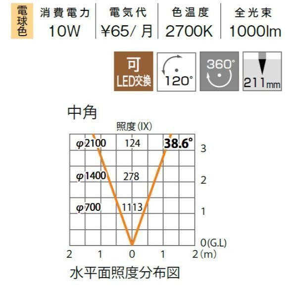 タカショー　ガーデンアップライト　ルーメック　L　中角　スパイク付　HBB-D80S　＃70889500　12V用／24V用　『エクステリア照明　ガーデンライト』　シルバー