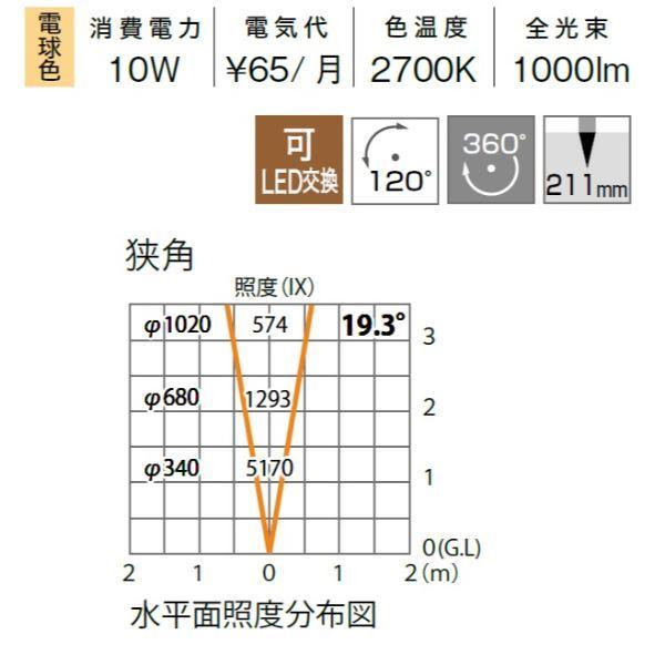 タカショー　ガーデンアップライト　ルーメック　L　スパイク付　『エクステリア照明　12V用／24V用　HBB-D79C　＃70887100　狭角　ガーデンライト』　チャコールグリーン